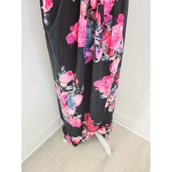 City Chic Romantic Rose Floral Strapless Faux Wrap Hi Low Maxi Dress 22 XL NEW - Picture 4 of 14